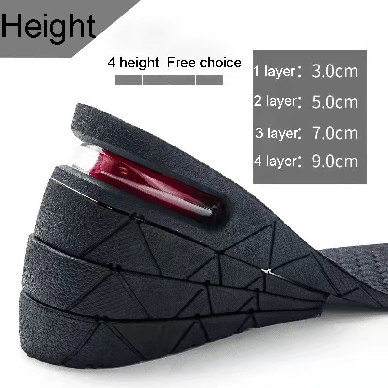 1.18-3.54inch Invisible Height Increase Insole Cushion Height Adjustable Shoe Heel Insoles Insert Taller Support Absorbant Foot Pad