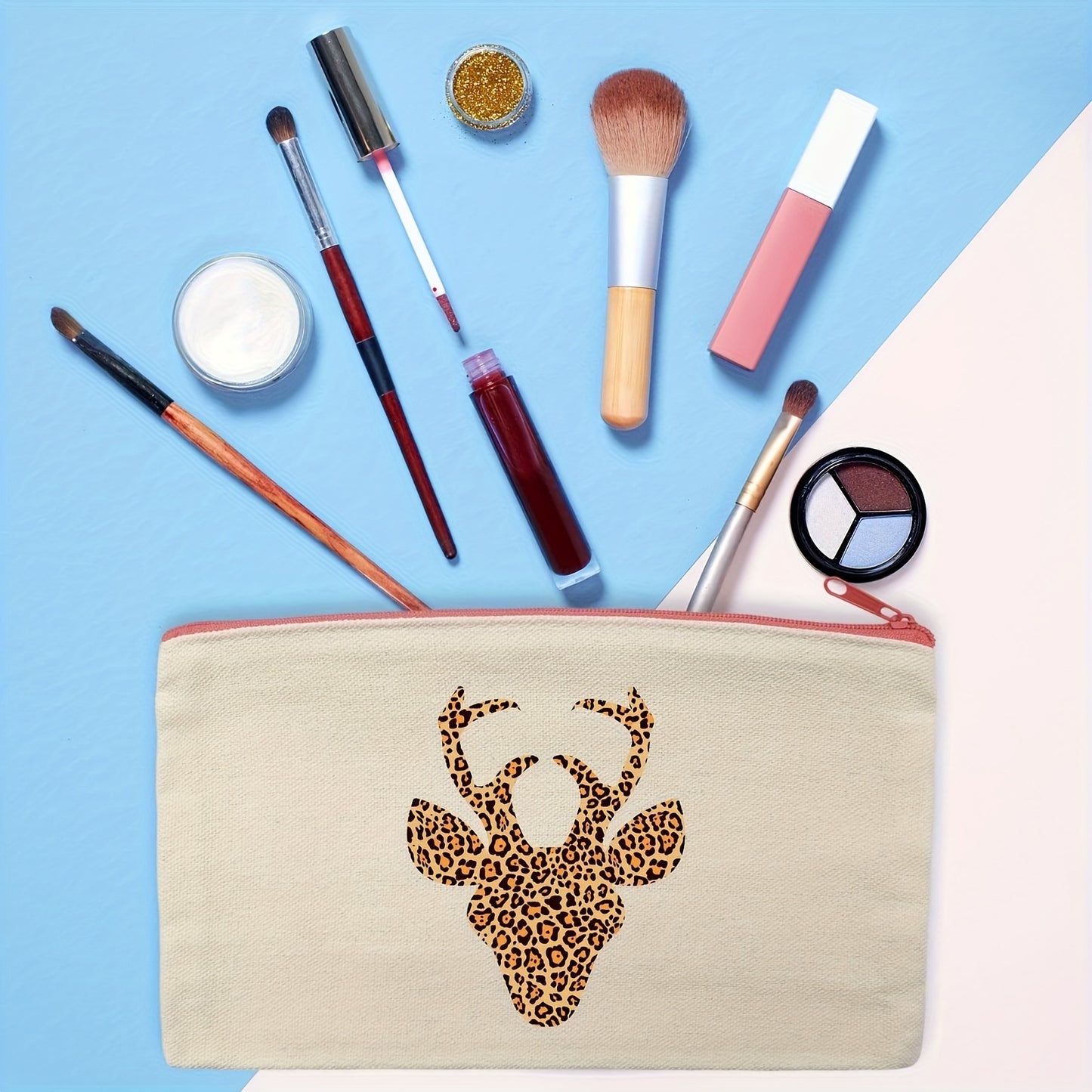 12PCS Blank Canvas Bag with Zipper, Multi Color Makeup Canvas Bag Cosmetic Bags Blank Pencil Case for School Travel DIY Accessories Storage