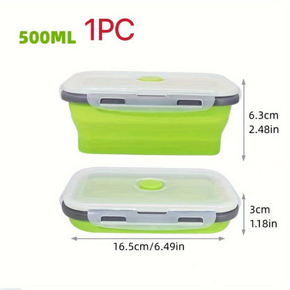 [Silicone Food Container] Collapsible Silicone Food Storage Container - BPA Free - Microwaveable - Freezer, Dishwasher Safe - Space Saving Stackable - Collapsible Leftover or Meal Prep Lunch Box Containers