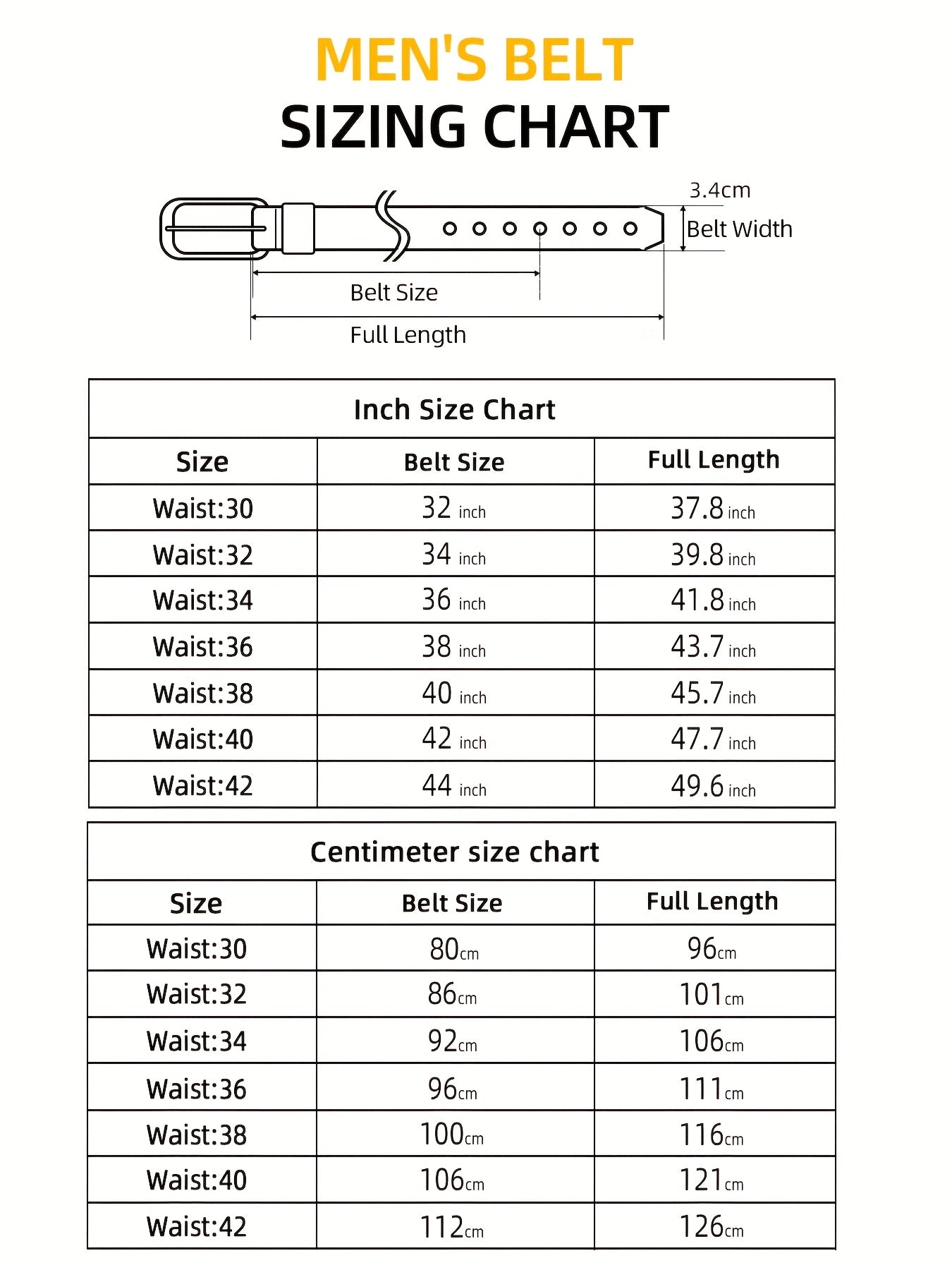 [Classic Men's Leather Belt] Classic & Fashion Men's Leather Belt | Single Prong Buckle for Jeans, Pants, Work & Business - Gift for Dad & Husband