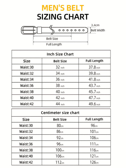 [Classic Men's Leather Belt] Classic & Fashion Men's Leather Belt | Single Prong Buckle for Jeans, Pants, Work & Business - Gift for Dad & Husband