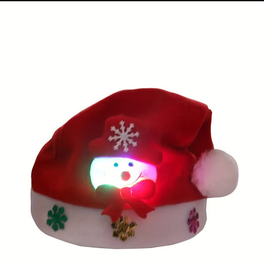 1pc Christmas Luminous Snowman Hat for Adults, Cartoon Christmas Hat, Party Decoration Gift