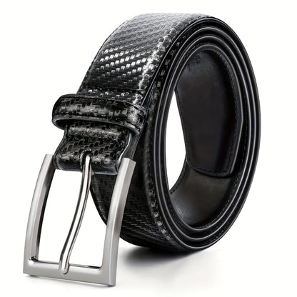 [Classic Men's Leather Belt] Classic & Fashion Men's Leather Belt | Single Prong Buckle for Jeans, Pants, Work & Business - Gift for Dad & Husband