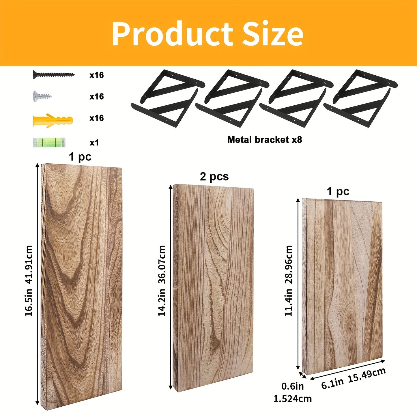 [4pcs Floating Shelves] 4pcs Floating Shelves, Wall Mounted Shelves | For Room Decor, Bathroom Storage, Bedroom, Living Room, And Plants, Home Storage Decoration Utility Shelf