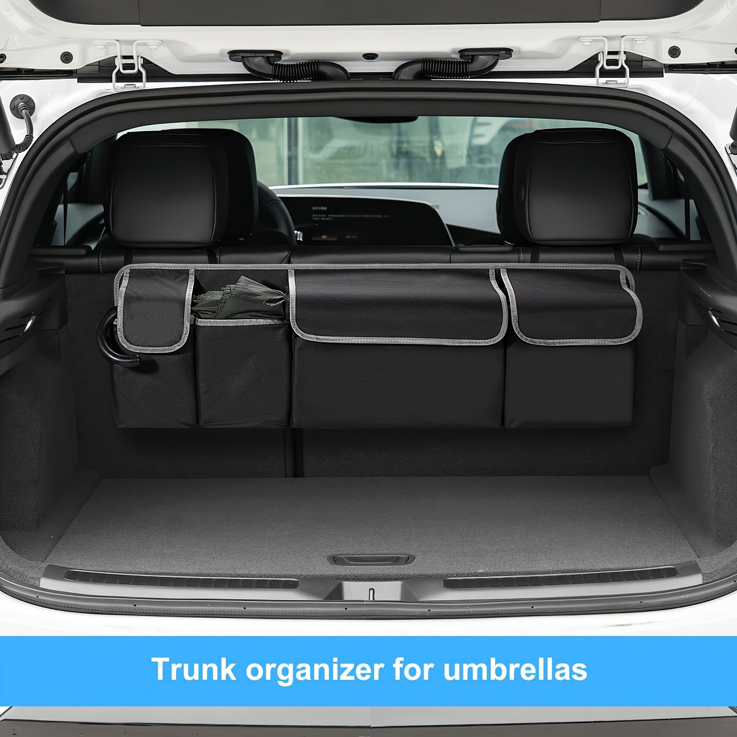 1Pc Car Seat Back Storage Bag Oxford Cloth Car Trunk Organizer With Seat Back Storage, Collapsible Waterproof Large Capacity Multi-pocket Car Tools And Accessories Storage Bag