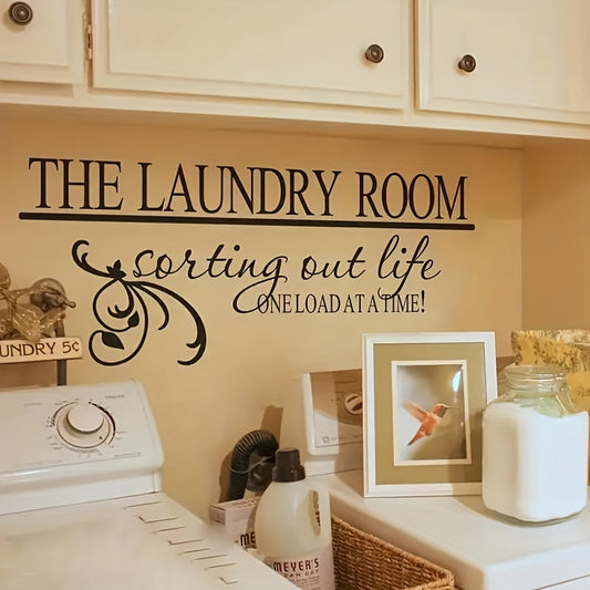 1pc Creative Wall Sticker, The Laundry Room, Self-Adhesive Wall Stickers, Laundry Room Bathroom Home Decoration Wall Stickers, Removable Stickers, Wall Decor Decals