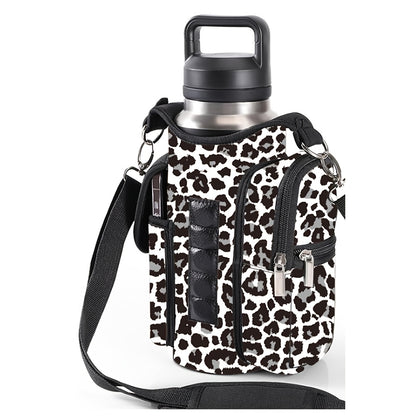 [Fitness Carrying Bag with Shoulder Strap] Fitness Magnetic Bag Water Bottle Holder Fitness Bottle Carrying Bag, with Mobile Phone Pocket and Handle Shoulder Strap Fitness Accessories Storage, Suitable for Men and Women, 5 Bu