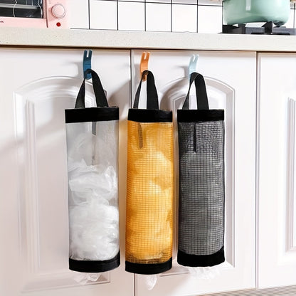 [Durable Trash Bag Organizer] Durable Plastic Under-Cabinet Kitchen Trash Bag Organizer | Open Storage Design, Secure Mounting, Space-Saving Garbage Bag Holder for Countertop Clutter Reduction, Sleek Storage Solution | Sturdy