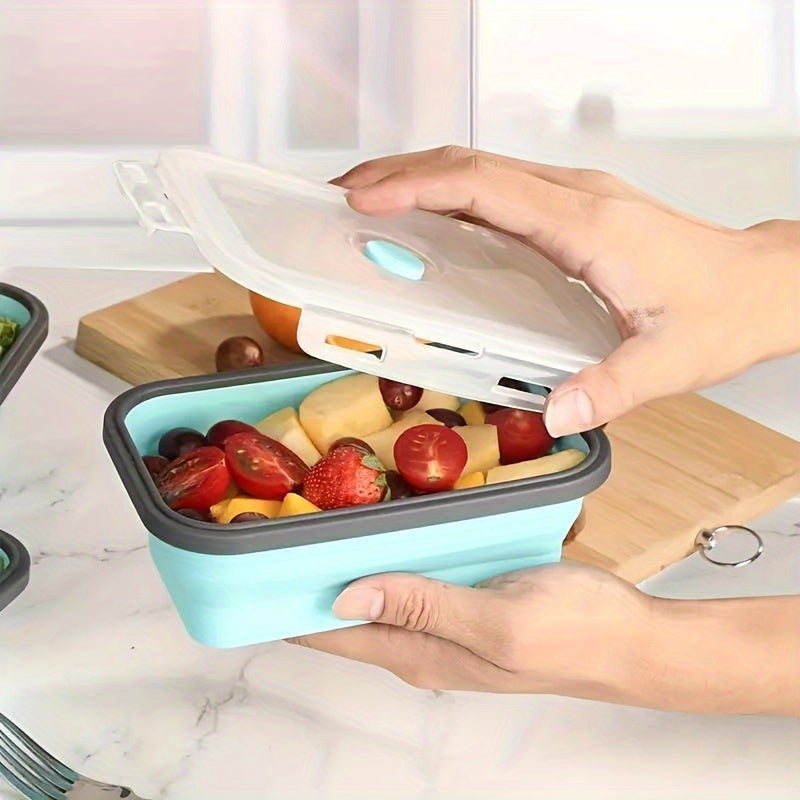 [Silicone Food Container] Collapsible Silicone Food Storage Container - BPA Free - Microwaveable - Freezer, Dishwasher Safe - Space Saving Stackable - Collapsible Leftover or Meal Prep Lunch Box Containers