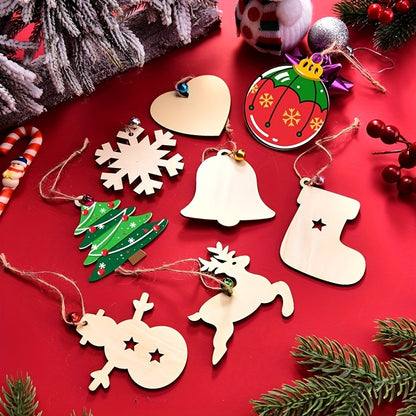 1 Pack, Christmas Pendant Household Decoration Supplies, Wooden Handicrafts, Creative Carving Wood Chips, Christmas Tree Decorations Gifts, Creative Small Gift, Holiday Accessory, Birthday Party Supplies, Birthday Gift, Art C