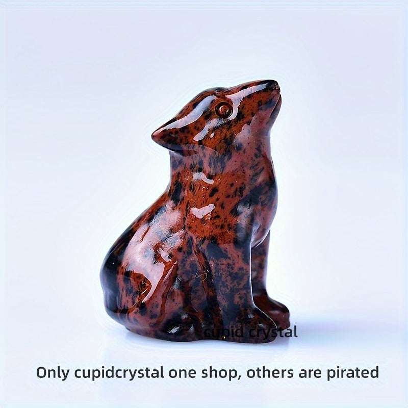 1pc 3. 5cm/1. 38in Crystal Carving Wolf, Pocket Decoration, Bare Stone, Home Decoration