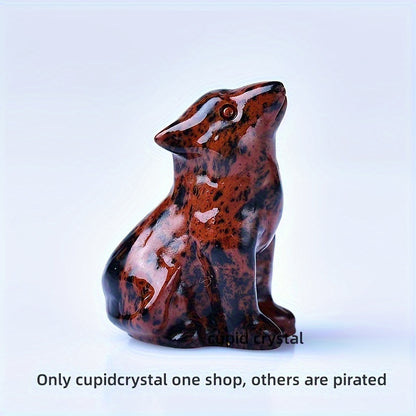 1pc 3. 5cm/1. 38in Crystal Carving Wolf, Pocket Decoration, Bare Stone, Home Decoration
