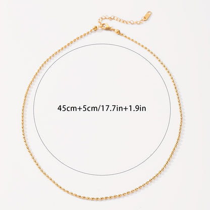 Stainless Steel Minimalist Rice Bead Necklace Charm Clavicle Chain Jewelry For Women For Daily Decoration
