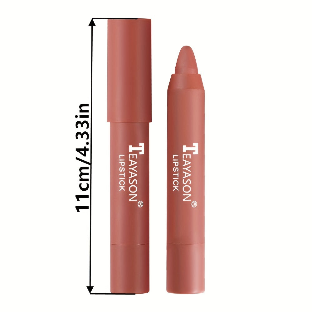 12 Colors Matte Moisturizing Lipstick Crayons - Vibrant Lipstick for Smooth, Long-Lasting, Waterproof Finish - Perfect Valentine's Day Gift for Her