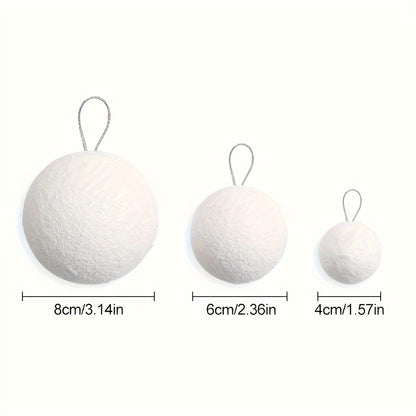 18pcs, White Foam Christmas Balls Ornaments For Xmas Tree Hanging Pendant Ball Holiday New Year Wedding Party Home Decoration Supplies